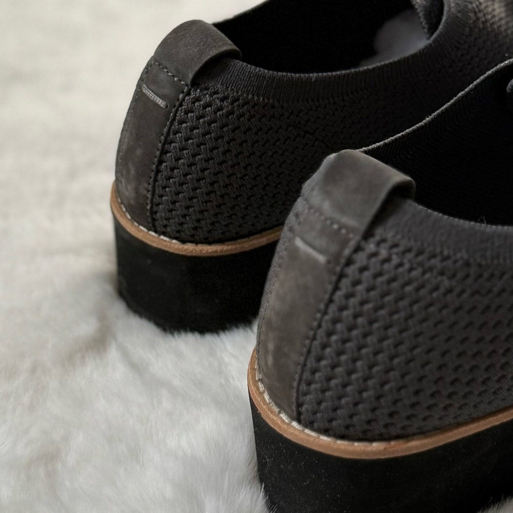 EILEEN FISHER 10 Eddy Knit Platform Oxford Loafers in Graphite Grey • Eddy 2 - Picture 8 of 15